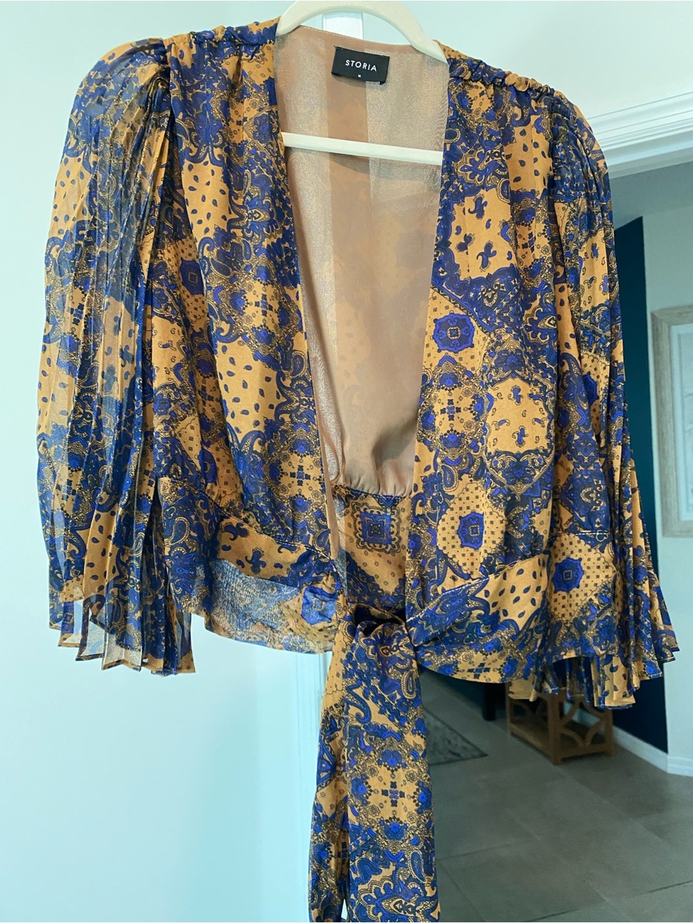 Storia Brown Sheer Paisley Print Blouse